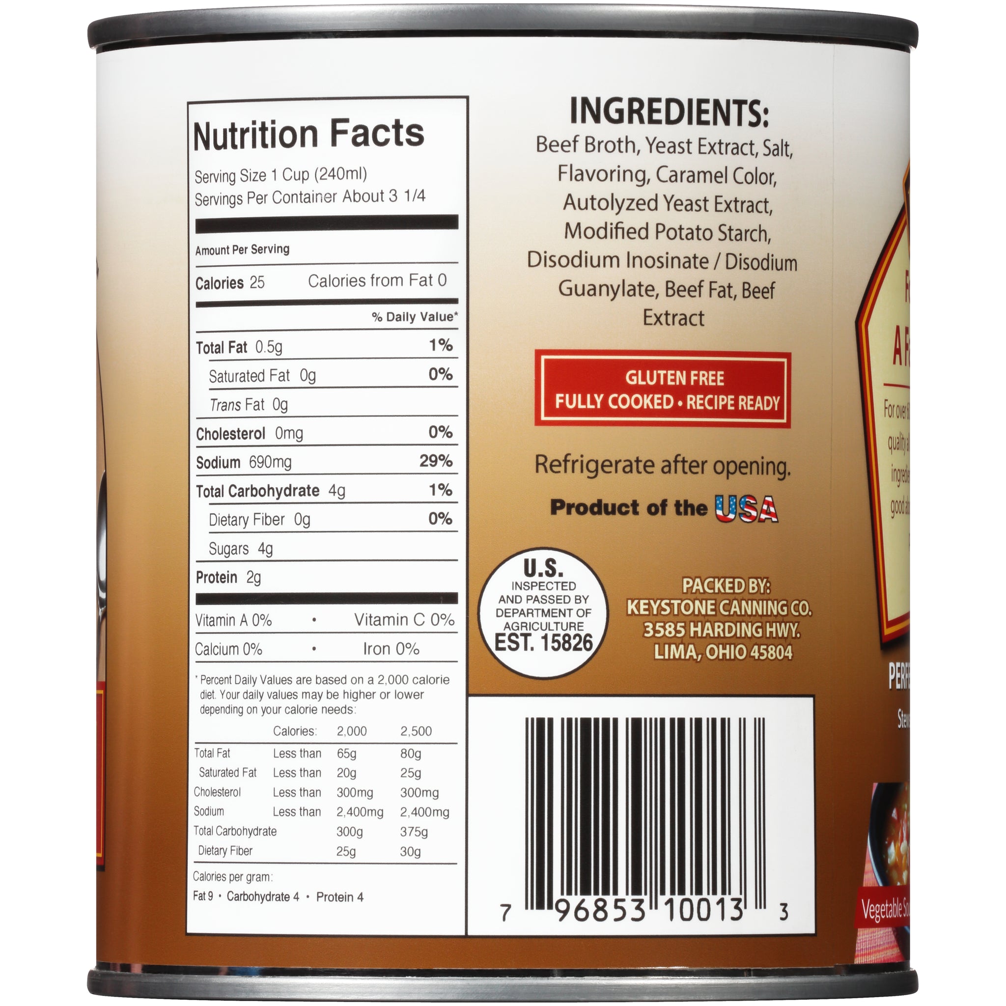 Beef Broth Cans 27oz | Case of Beef Broth | Keystone Meats